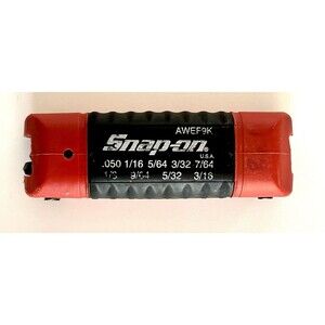AWEF9K Snap-On Hex Wrench Inch Size Tool Sizes .050 Mm To 3/16 In Red
